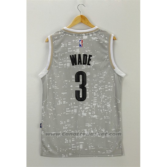 Maglia Luci Della Citta Miami Heat Dwyane Wade #3 Grigio
